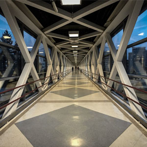 Walking bridge at the VA Medical Center